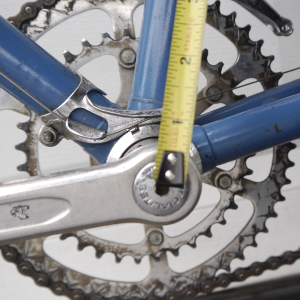How to measure a bicycle frame - starting from the center of the crank spindle.