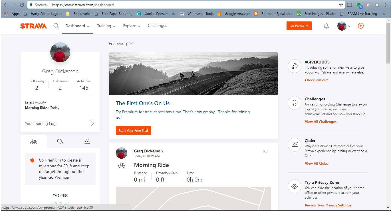 Strava website