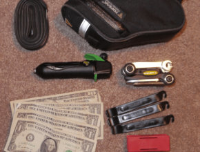 Essential items to carry in your bicycle saddle bag.