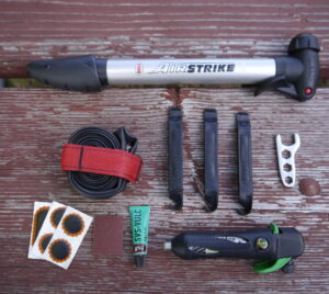 Flat tire repair tools.