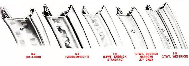 Vintage Schwinn rim profiles.